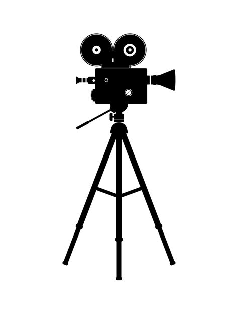 Movie Film Camera Silhouette, Video projector Icon Illustration. 9432445 Vector Art at Vecteezy