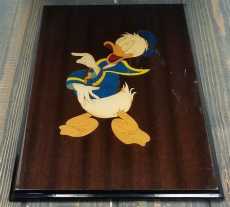 VINTAGE DISNEY DONALD Duck Laughing Wall Hanging Wooden Wood Inlay Picture $29.99 - PicClick