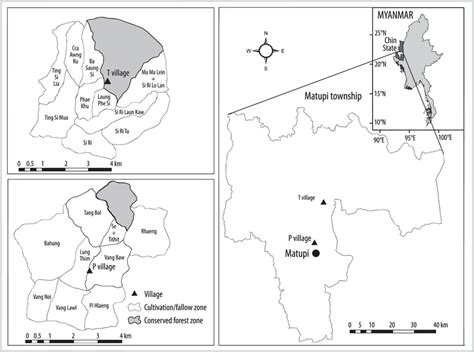 The study sites in Matupi Township, southern Chin State, Myanmar. (Map ...