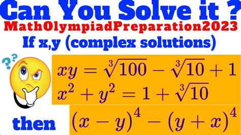 A Nice Math Olympiad Questions|Math Olympiad Questions#algebra - YouTube