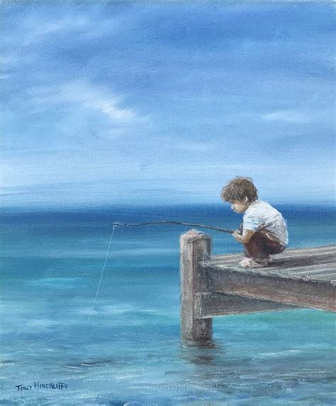 Boy fishing Painting by antony hinchliffe | Saatchi Art