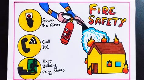 Fire Safety Drawing/Fire Safety Poster/Industrial Fire Safety Rules/ Poster For School Project ...