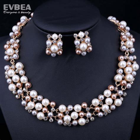 2019 Pearl Jewelry Set For Wedding Freshwater Pearl Necklace Set Costume Jewelry White Pearl ...