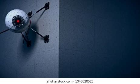 Robotic Security Cameras Automated Surveillance 3d Stock Illustration ...