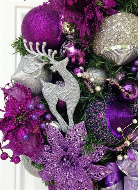 Purple Silver Christmas Wreath