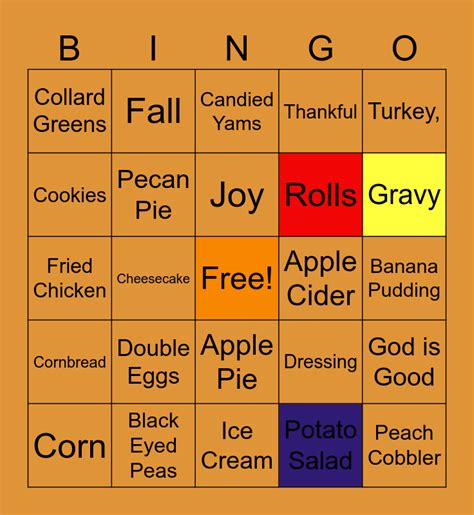 Friendsgiving Bingo Card