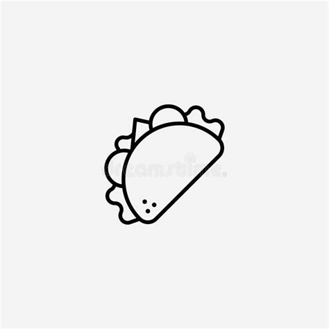 Taco Vector Icon Sign Symbol Stock Vector - Illustration of dinner ...