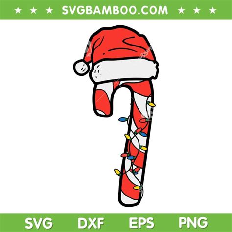 Christmas Candy Cane Santa SVG PNG