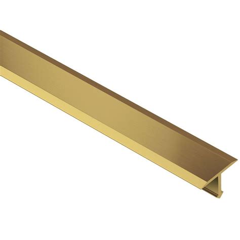 Schluter Reno-T Solid Brass 1 in. x 8 ft. 2-1/2 in. Metal T-Shaped Tile Edging Trim-T9/25M - The ...