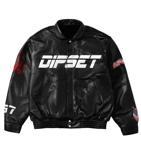 Black OVO X Diplomats Dipset Leather Jacket