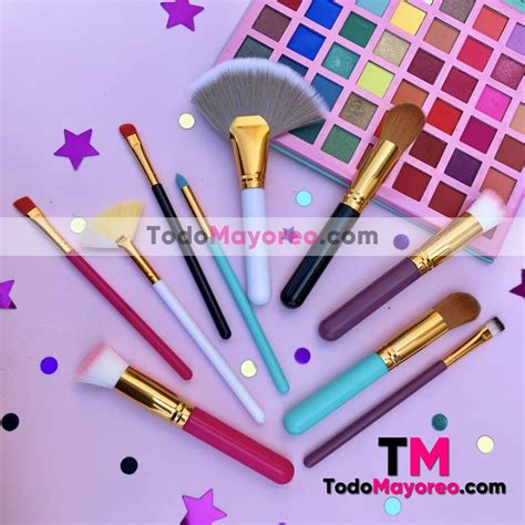 Brochas Para Maquillaje Edicion Colores Set de 10 Piezas Proveedor Maquillaje Mayoreo M3601 ...