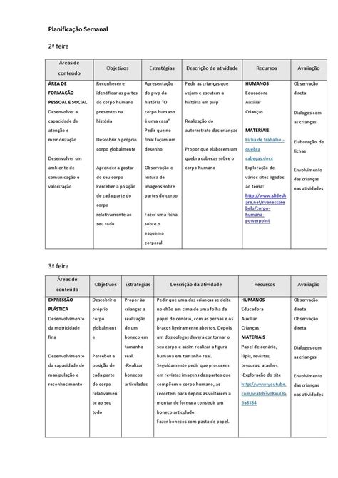 Plano de aula semanal by maria alves - Issuu