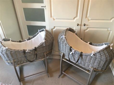 Clair de Lune Noah Pod Moses baskets with stands and bedding ideal for twins | in Macclesfield ...