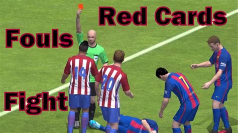 PRO EVOLUTION SOCCER 2017(Player's Reactions With Red & Yellow Card / Brutal Tackle / Fouls ...