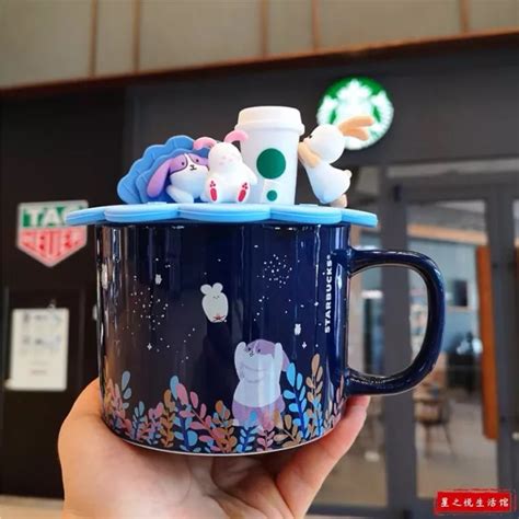 NEW STARBUCKS MID-AUTUMN Festival Moon Rabbit Hare Ceramic Mug W/ Lid Coffee Cup $25.19 - PicClick