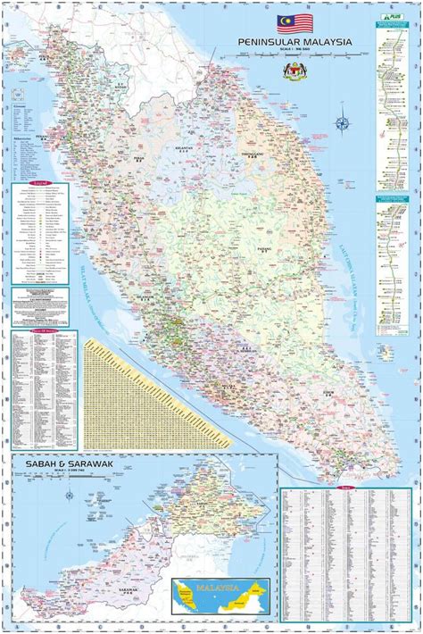 Malaysia Plus Highway Map : 417 North South Expressway Images Stock ...