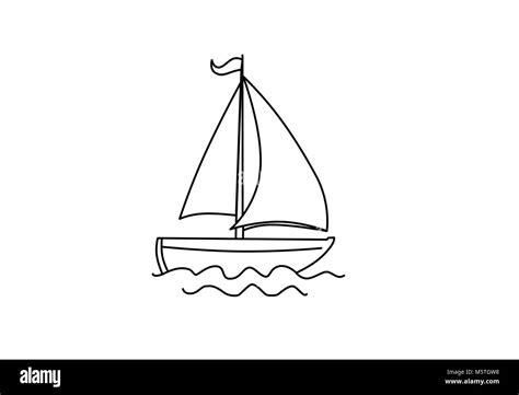 Illustration isolated cartoon sail boat hi-res stock photography and images - Alamy