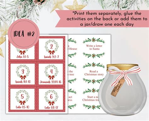 Christmas Advent Calendar Printable Christian Advent - Etsy