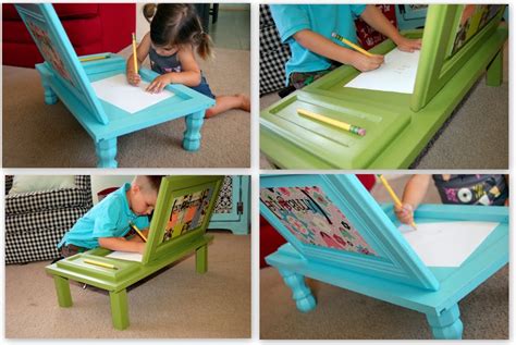 Wonderful DIY Cupboard Door Art Desk for Kids