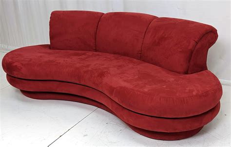 Sold Price: RASPBERRY ULTRA SUEDE CLOUD MODERNIST SOFA COUCH - August 3 ...