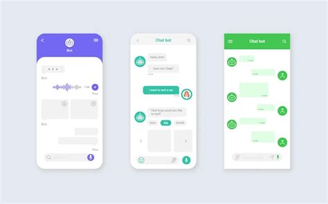 Premium Vector | Set of chat bot mobile interface dialog box templates. ui ux elements for web ...