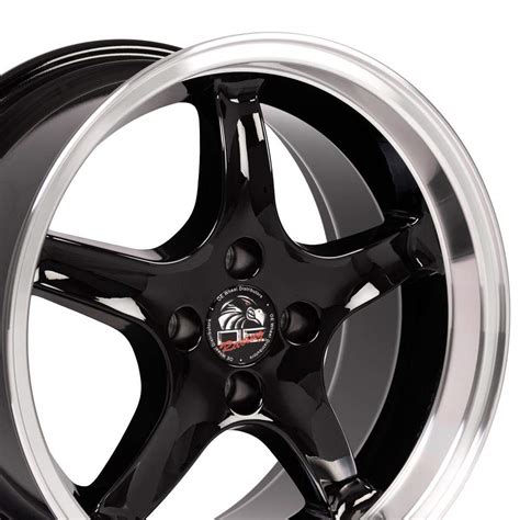 Buy OE Wheels LLC 17 inch Rims Fits Ford Mustang 4 Lug Cobra R Deep Dish Black Mach'd Lip 17x8 ...