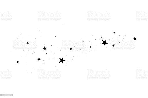 Stars On A White Background Black Star Shooting With An Elegant ...