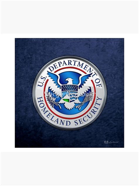 "Department of Homeland Security - DHS Emblem 3D on Blue Velvet" Throw ...