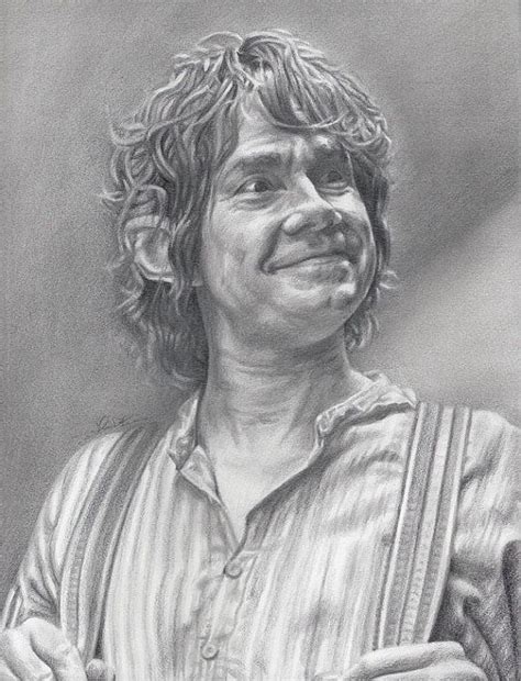 Drawing Print of Martin Freeman as Bilbo Baggins from The Hobbit in ...