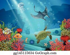 900+ Underwater Cartoon Landscape Clip Art | Royalty Free - GoGraph