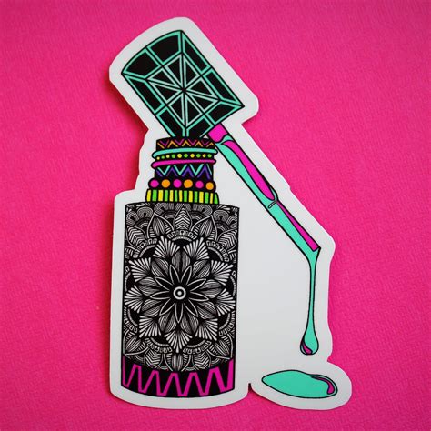 Nail Polish Bottle Waterproof Sticker! #hydroflask #aesthetic #laptop | Nail polish stickers ...