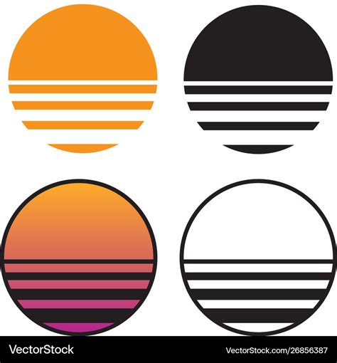 Classic retro sun sunset Royalty Free Vector Image