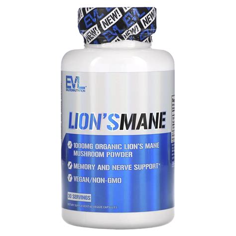 EVLution Nutrition, Lion's Mane, 60 Veggie Capsules