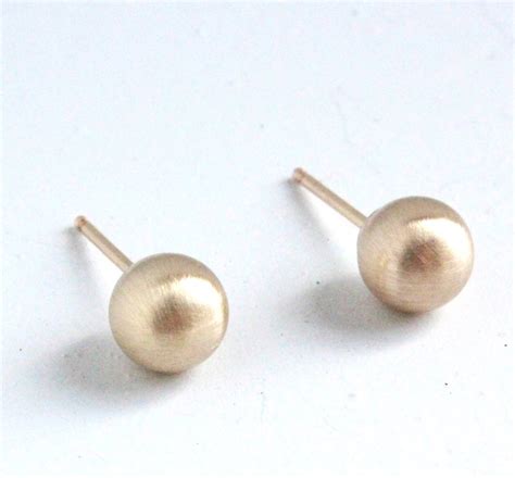 Matte Gold Stud Earrings 6 Mm Handmade Jewelry Perfect - Etsy