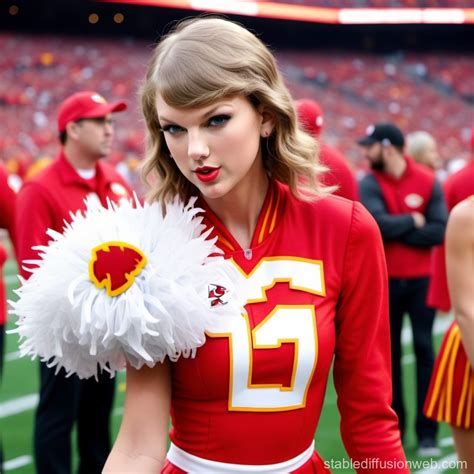 Taylor Swift in Kansas City Chiefs Cheerleader Outfit | Stable Diffusion Online