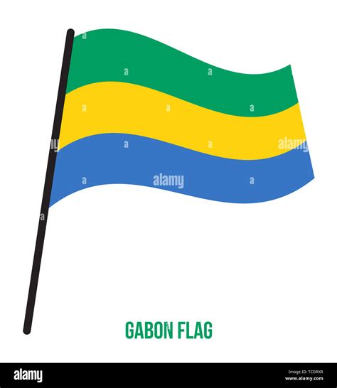 Gabon Flag Waving Vector Illustration on White Background. Gabon National Flag Stock Photo - Alamy