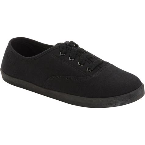 Womens Canvas Lace-Up Shoe Wide Width - Walmart.com