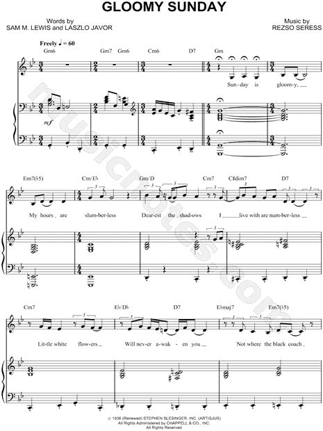 GLOOMY SUNDAY PARTITURA PDF