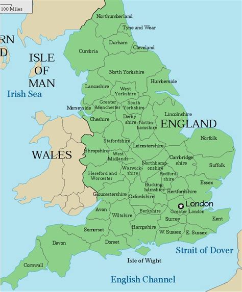 Map of Northumberland, Cumbria, and Irish Gaelic Language