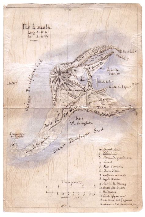 This map was hand-drawn by Jules Verne himself when he was writing L ...