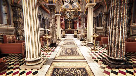 3D Interior Exterior Church Model - TurboSquid 1652298