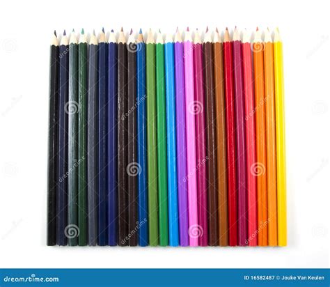 Rainbow pencils stock image. Image of drawing, instrument - 16582487