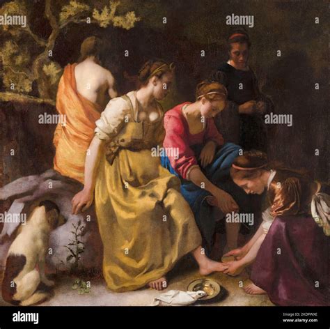 Johannes Vermeer, Diana and her Nymphs, painting in oil on canvas, 1653-1654 Stock Photo - Alamy