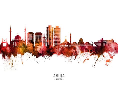 Abuja Nigeria Skyline #84 Digital Art by Michael Tompsett