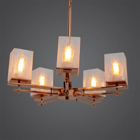 5 Light Chandelier in Copper Finish