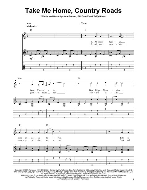 Take Me Home, Country Roads | Sheet Music Direct