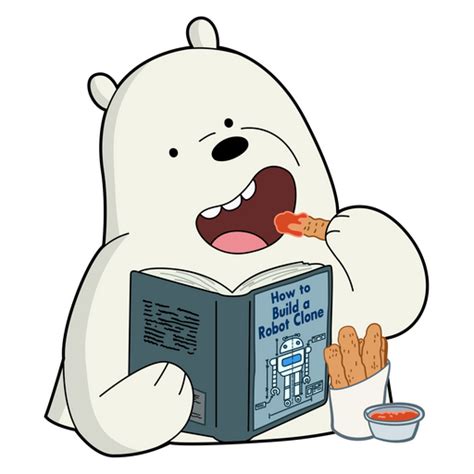 We Bare Bears Ice Bear Yawning Sticker - Sticker Mania