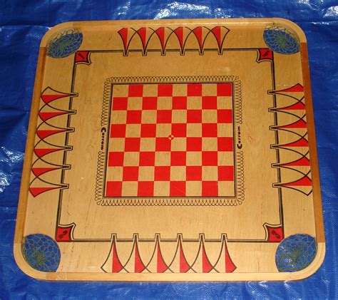 VINTAGE 1963 CARROM BOARD GAME #106 CUES PINS RINGS TOP | eBay