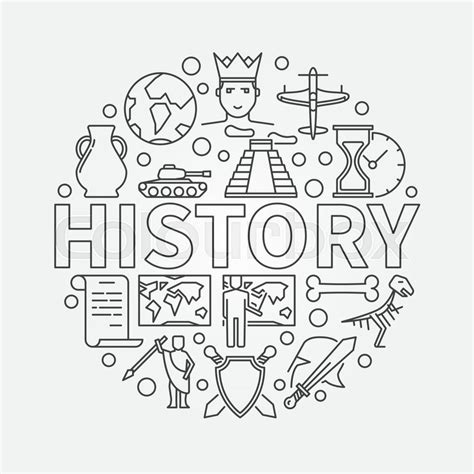 History linear illustration. Vector ... | Stock vector | Colourbox