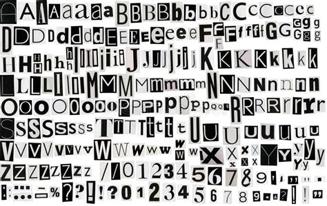 Newspaper clippings alphabet. Newspaper, magazine alphabet with letters ...